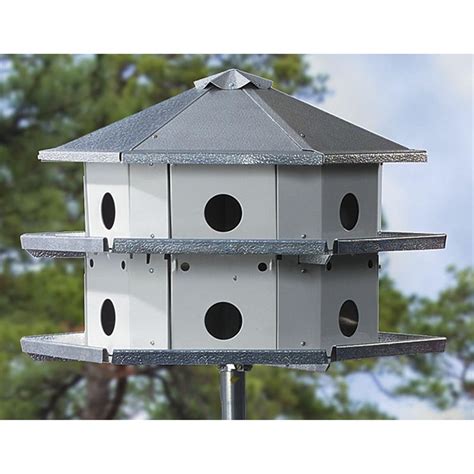 metal single story martin bird house|martin house with telescoping pole.